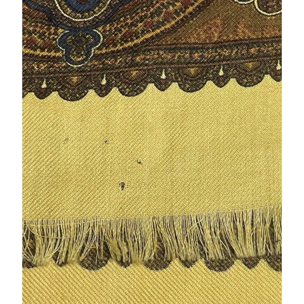 Lanvin Paris Wool Silk Scarf Equestrian Horse Paisley Wool & Silk Italy 19x62 - Picture 6 of 14
